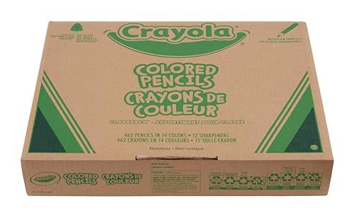 Crayola Colored Pencil Classpack (462ct), Teacher Appreciation Gifts, Classroom Must Haves, School Supplies, Bulk Colored Pencils, 14 Assorted Colors, Ages 3+ - size: 1 Count (Pack of 1)