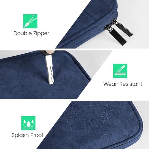 DTTO 9-11 Inch Tablet Sleeve Bag for iPad A16 11-in/Air 11-in M3 M2, iPad 10th Gen 10.9", iPad 9/8/7th Gen 10.2", iPad Air 5/4th Gen 10.9", iPad Pro 11, Galaxy Tab A9+, Waterproof Travel Bag, Navy - color: Navy Blue, size: 9-11 Inch