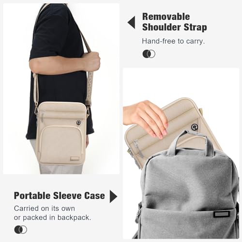 MoKo 9-11 Inch 360° Protection Tablet Sleeve Bag with Earphone Hole | Fits iPad Air 11-inch M4, iPadPro 11-inch M5, iPad A16, iPad 10/5/4 10.9, iPad 9/8 10.2 and Tab S8/S9 11, Sand - color: Sand, style: 9-11 Inch
