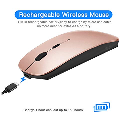 KLO Bluetooth Mouse for MacBook/Laptop/Notebook/pc/iPad/Chromebook, Wireless Mouse for MacBook Pro/AIR (Rose Gold) - color: Rose Gold