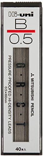 Uni Mechanical Pencil Lead Hi-Uni 0.5 mm, B, 60 mm x 40 Lead (HU05300B)