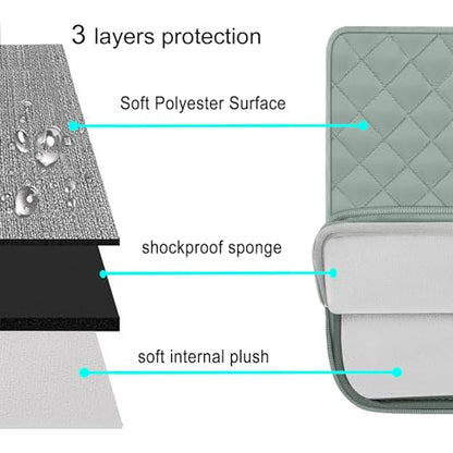 MOSISO Laptop Case 15 inch, 15 inch Laptop Sleeve Compatible with MacBook Air M4 M3 M2 2025 2024 2023, Dell XPS Plus, Square Quilted Vertical Computer Bag with Pocket&Small Case, Antique Green - color: Antique Green, size: 15 inch