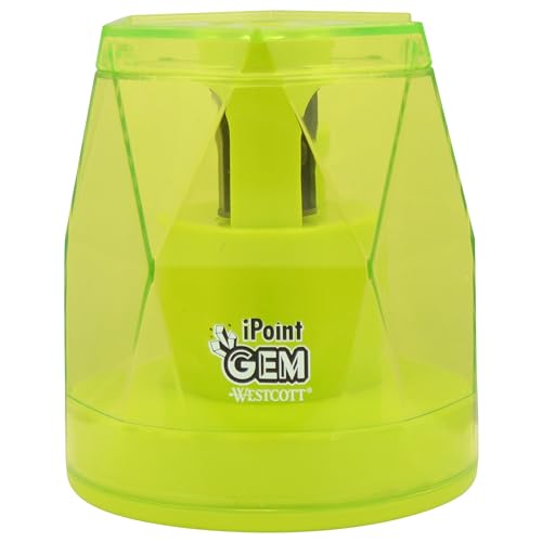 Westcott iPoint® GEM Battery Pencil Sharpener, Neon Green (00577) - color: Neon Green