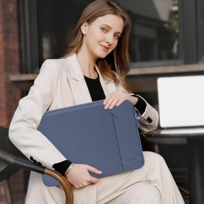 MOSISO Laptop Sleeve Compatible with MacBook Neo 13 inch 2026 A3404 / Air 13.3 13.6 M5 M4 M3 M2 M1 / Pro 13 M2 M1, 360 Degree Protective Computer Sleeve Bag with Vertical Pocket&Small Case, Indigo - color: Indigo