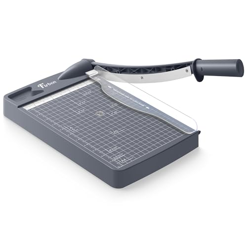 Firbon 12" Guillotine Paper Cutter, Heavy Duty 12-Sheet Capacity Trimmer for Cardstock, Photos, Scrapbooking, Office, Classroom, Studio (Gray) - color: Gray