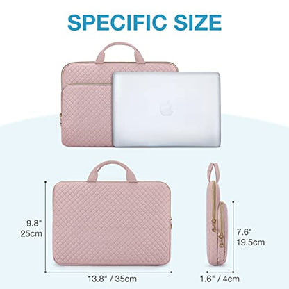 BAGSMART Laptop Case Compatible with 13-13.3 inch Notebook,Compatible with MacBook Pro 14 Inch,MacBook Air,Protective Carrying Bag with Pocket,Handles, Beige - color: Beige, size: 13-13.3 Inch