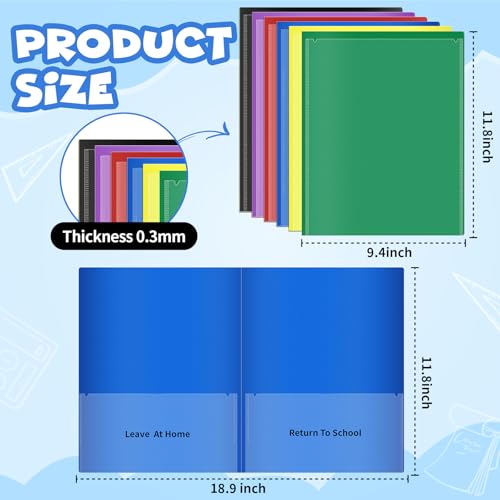 36 Pcs Parent Teacher Communication Folder with Clear Front Pocket, 2 Pocket Home School Folders Take Home Homework Folder for Students Classroom (36, Black) - color: Black