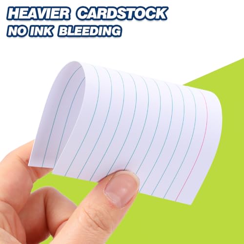 Extra Heavyweight 3x5 Inch Ruled Index Cards, Made of 92lb Weight Thick Paper Ruled Notecards, Double Sided Thick Flash Cards for Note-Taking, Studying, Ideal for School, Home and Office - 400 Count - style: 3X5IN - 400Count