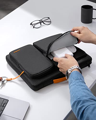 tomtoc 360 Protective Laptop Case for 13-inch New 2026 MacBook Air M5/A3449, M4/A3240, M3/A3113, M2/A2681, M1/A2337, MacBook Neo A18 Pro, 13-in Surface Pro 11th AI PC, Water-Resistant Carrying Bag - color: Black, size: 13 inch