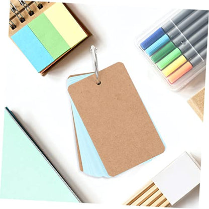 ARTIBETTER 7 Sets DIY Blank Flash Cards with Binder Rings Multi Color Memo Pads for Students Travel Diaries Creative Writing Study and Office Organization
