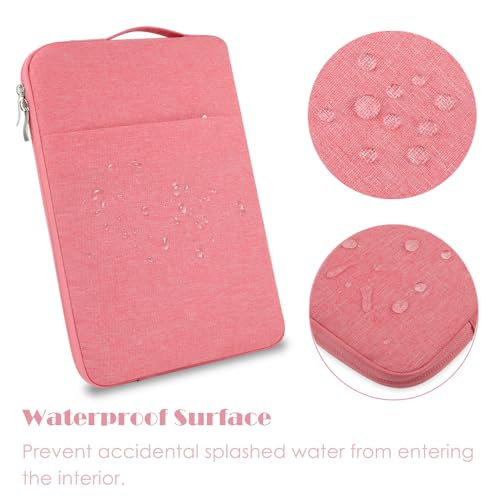 Laptop Sleeve Case for MacBook Air 13.6" & MacBook Pro 13.3" with Handle | WaterProof, with Accessory Pocket, Scratch-resistant,Soft Velvet Lining,Canvas Surfase,for Travel,Home,Office(Pink) - color: Pink
