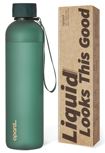 Opard Slim Pro Water Bottle 32oz, Plastic Water Bottle BPA-Free, Facetted Rubberized Grip-Texture Monocap, Leakproof Screw Top, Forest Green, Reusable for Travel School Sport Gym Hiking - color: Forest Green, size: 32 oz