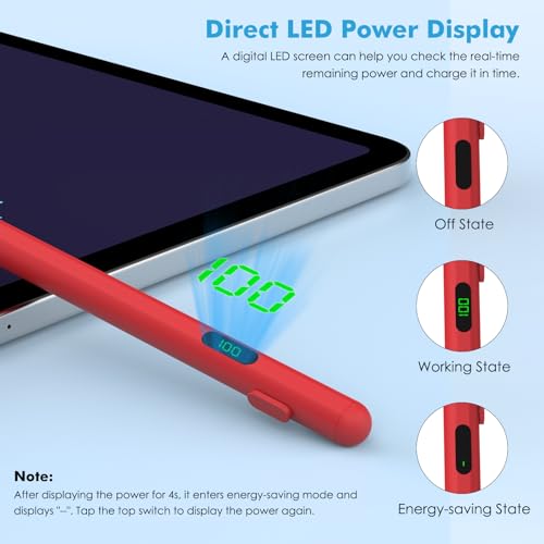 Moko Universal Capacitive Stylus Pencil for Touch Screen, Red - color: Red