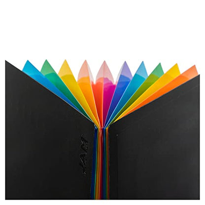 JAM PAPER 다양한 파일이 있는 아코디언 폴더 - 12포켓 플라스틱 확장 파일 - 레터 사이즈 - 22.9 x 33cm(9 x 13인치) - 블랙 - 개별 판매 - color: 블랙 & 멀티 컬러, size: Letter Size