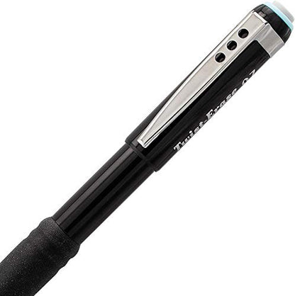 Pentel Mechanical Pencil 0.7 mm Twist Erase III, Twist Up Eraser, Pre-Loaded Super Hi-Polymer HB Lead, Black Barrel, 3-Pack (0.7)