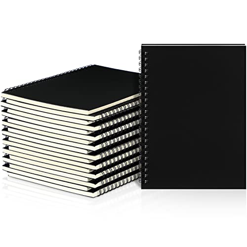 Yahenda 18 Pcs Spiral Notebooks Bulk, A5 8.3 x 5.5 Inch College Ruled Lined Notebooks, 100 Pages Soft Cover Journals for Students Classroom Office Back to School Supplies (Black Color) - color: Black