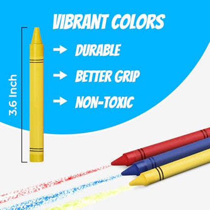 Rosmonde Crayons Bulk, 320 Sets of 3 Pack (960 Count), 3 Vibrant Colors Set | Individually Wrapped Non-Toxic Coloring Crayons, Perfect for School Supplies, Classroom, Parties, Party Favors & Restaurants