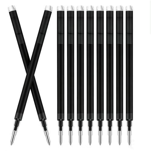 Erasable Gel Ink Pen Refills Compatible with Frixion Friction Black, 10-Pack 0.7mm, Fast Dry Ink Pen Refills