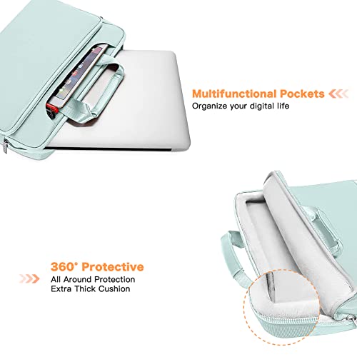 MOSISO 360 Protective Laptop Bag 13.3 inch, 13-14 inch Computer Bag Compatible with MacBook Air 13 inch/Pro 13 inch/Pro 14 inch,HP,Dell,Notebook, Laptop Carrying Case with Strap&Handle, Mint Green - color: Mint Green, size: 13.3 inch
