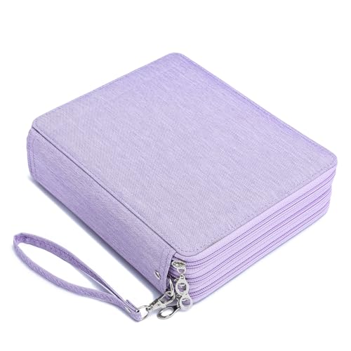 YOUNGCOL 120 Slots Colored Pencil Case Holder Large Capacity Color pencil organizer Storage (Purple) - color: Purple, size: 120 Slots