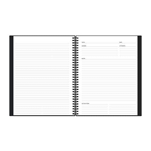 Blue Sky Aligned Notes Professional Business Notebook, Flexible Cover, Twin-Wire Binding, Perforated Pages, 8.5" x 11", Black - size: 8.5" x 11"