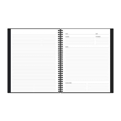 Blue Sky Aligned Notes Professional Business Notebook, Flexible Cover, Twin-Wire Binding, Perforated Pages, 8.5" x 11", Black - size: 8.5" x 11"