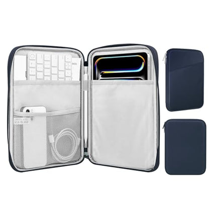 MoKo 13 Inch Tablet Sleeve Bag Carrying Case with Accessory Pocket | Fits iPad Pro 13-inch M5, iPad Air 13-inch M4/M3, iPad Pro 12.9 M2/M1 and Galaxy Tab S8+/S9+ 12.4, Dark Blue - color: Indigo, size: 12.9-13 inch