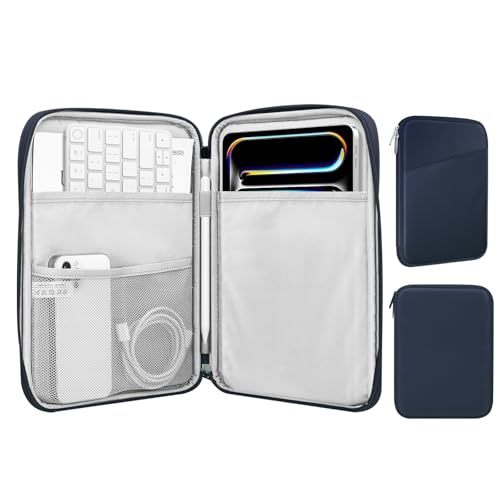 MoKo 9-11 Inch Tablet Sleeve Bag Carrying Case with Accessory Pocket | Fits iPad Air 11-inch M4, iPad Pro 11-inch M5, iPad A16 11-inch, iPad 10/9/8/7th and Tab S9/S8 11-inch, Indigo - color: Indigo, size: 9-11 Inch
