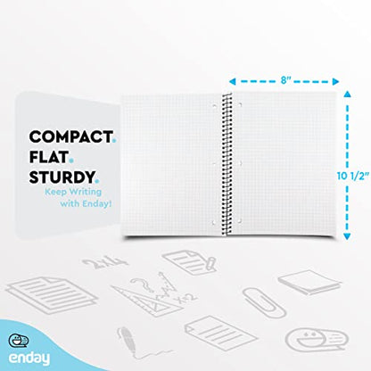 Emraw Quad Ruled Notebook Spiral with 70 Sheets White Paper - Set Includes: Blue, Black, Yellow, & Green Covers (48 Pack) - size: 48 Pack