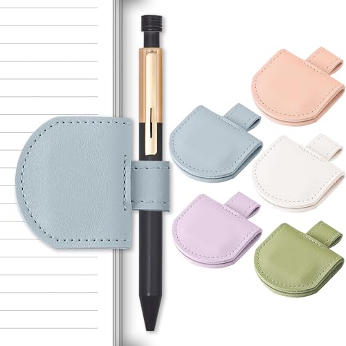 SESENSE Magnetic Pen Holder for Notebook - 5 Pcs Leather Magnetic Bookmarks Holder for Reading Women, Book Lover Gifts for Bookish, Standard Size - color: 5 Pcs C Color Set, size: Standard Size