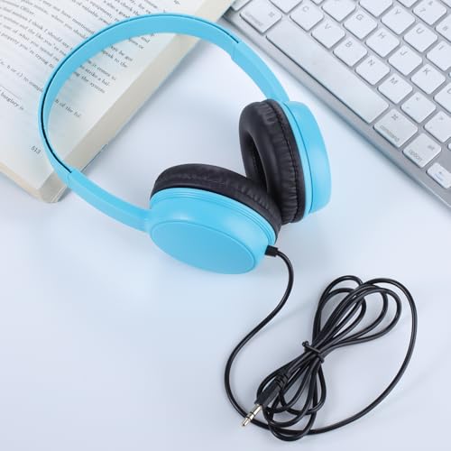 Wired Headphones Bulk 2 Pack for Classroom School, 3.5mm Pulg, Lightweight, Sturdy Headsets for Kids Students and Adults (Orange & Light Blue) - size: 2 Pack