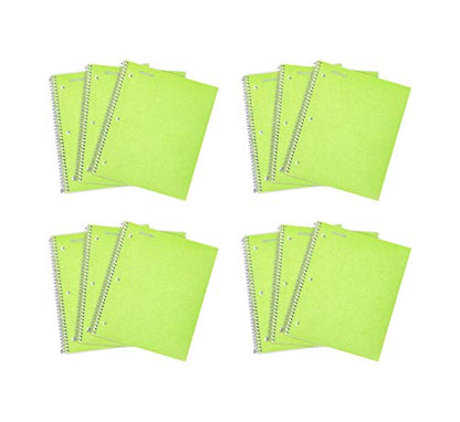 Mintra Office Durable Spiral Notebooks, 1 Subject, (Green, Wide Ruled 12pk), 100 Sheets, Poly Pocket, Moisture Resistant Cover, School, Office, Business, Professional - color: Green, size: Wide Ruled 12pk