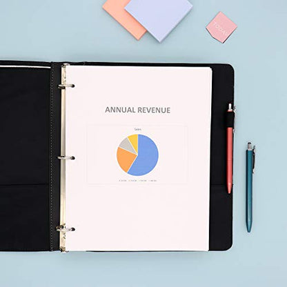 Blue Sky ProView Legacy Black 3 Ring Binder, Letter Size, 1", Textured Faux Leather Cover, Built-in Pockets, Holds 175 Sheets, 6-Pack (10504-C) - size: 1", style: 6 Binders