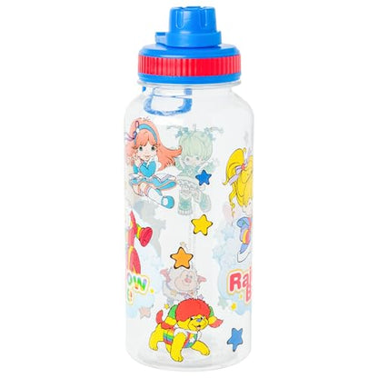 Silver Buffalo Rainbow Brite and Twink, Plastic Water Bottle, 32oz | Twist Spout, Includes Sticker Set, You Stick Yourself, 0.95 Liters - color: Rainbow Brite
