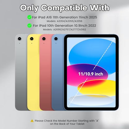 YBING for iPad A16 Case with Keyboard & iPad 10th Generation 10.9" 2022, 360 Rotation Magnetic Cover with 7-Color Backlit Wireless Detachable Keypad with Pencil Holder (Yellow) - color: Yellow