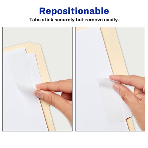 Avery Ultra Tabs, File Tabs, 3" x 1.5", 2-Side Writable, White, Self-Adhesive, 24 Per Pack, 48 Total (2-Pack of 74776)