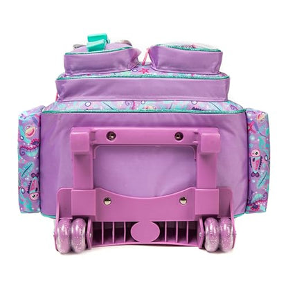 Meetbelify Kids Rolling Backpack with Wheels for Girls Rolling Backpacks with Lunch Box for Elementary School Students 3 in 1 Travel Luggage Suitcase for Girls Age 8-10 - color: Girl 03