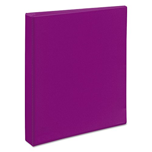 Avery Durable View 3 Ring Binder, 1 Inch Slant Rings, 250-Sheet Capacity, DuraHinge, 1.4 Inch Wide Spine, Customizable Clear Covers and Spine, 1 Bright Purple Binder (17294) - color: Purple, size: 1"