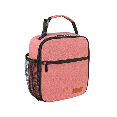 Femuar Lunch Box for Men Women Adults Small Lunch Bag for Office Work Picnic - Reusable Portable Lunchbox, Pink - color: Pink