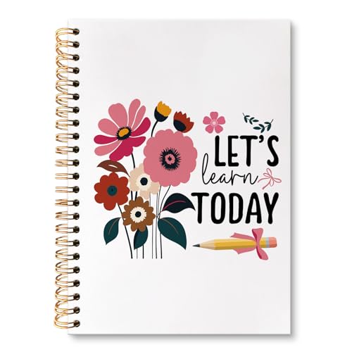 Boho Floral teacher Spiral Notebook Journal, Let's Learn Today Gifts for Teachers Journal for Notes Planning, Teachers Appreciation Gifts Maestra for Notes Taking, 5.5 X 8.3 Inch - color: Flower
