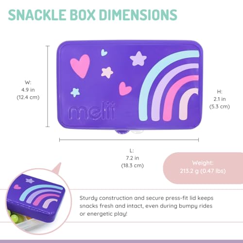 melii Snackle Box | 6-Compartment Divided Snack Container, BPA-Free Food Storage with Removable Dividers for School, Travel & On-the-Go Snacking (Rainbow) - color: Rainbow