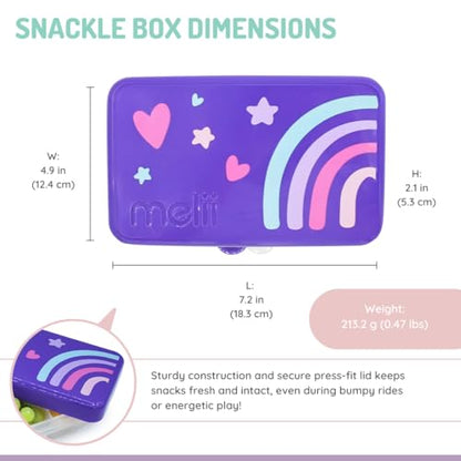 melii Snackle Box | 6-Compartment Divided Snack Container, BPA-Free Food Storage with Removable Dividers for School, Travel & On-the-Go Snacking (Rainbow) - color: Rainbow