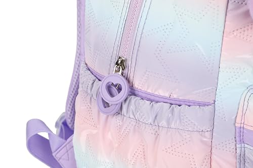 Rolling Backpack 17 inch with Lunch Bag Wheeled Laptop Backpack with wheels(QUILTED PURPLE) - color: Quilted Purple