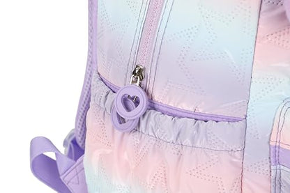 Rolling Backpack 17 inch with Lunch Bag Wheeled Laptop Backpack with wheels(QUILTED PURPLE) - color: Quilted Purple