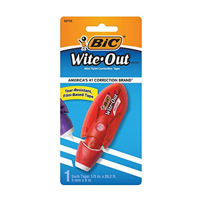 BIC Wite-Out Brand Mini Twist Correction Tape, White, 1-Count - size: 1 Count (Pack of 1)