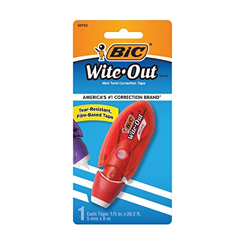 BIC Wite-Out Brand Mini Twist Correction Tape, White, 1-Count - size: 1 Count (Pack of 1)