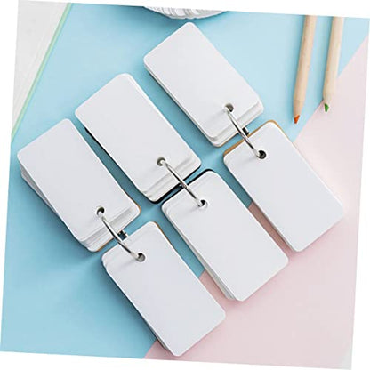 8pcs Portable Memory Cards for Travel Blank Flashcards Binder Ring Flash Cards Notecards for Daily Use - size: 7X4CM