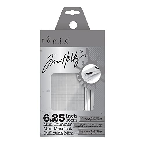 Tim Holtz Mini Paper Cutter - Small Portable Guillotine Paper Trimmer for Crafts, Photo Paper, and Card Making - 6.25 Inch Cutting Length with Ruler and Grid Lines - size: Mini 6.25"