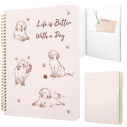 Cute Spiral Notebook journal A4 Aesthetic Pretty Design for Women Girls Kawaii with Pocket, 8.5 x 11 inch, Graph, Better Dog - color: Better Dog, style: Graph