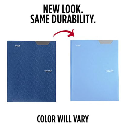 Five Star 2-Pocket Folder, Plastic Folder with Stay-Put Tabs and Prong Fasteners, Holds 8-1/2" x 11" Paper, Pacific Blue (72115) - color: Pacific Blue, size: 1 Count (Pack of 1)